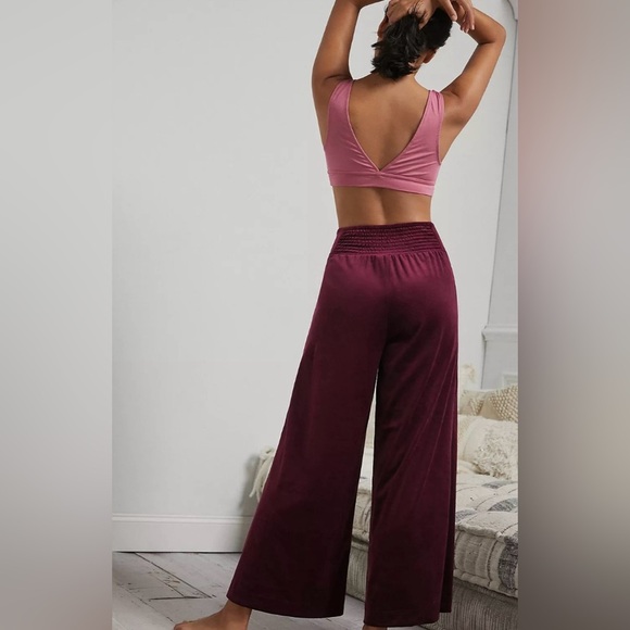 Anthropologie|Burgundy Velour Tracksuit,two piece matching set•••Small/Medium - Picture 3 of 16